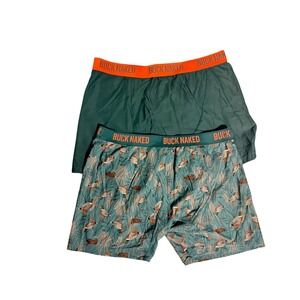 Duluth Trading Co Buck Naked Mens Boxer Briefs XL Green Duck Print